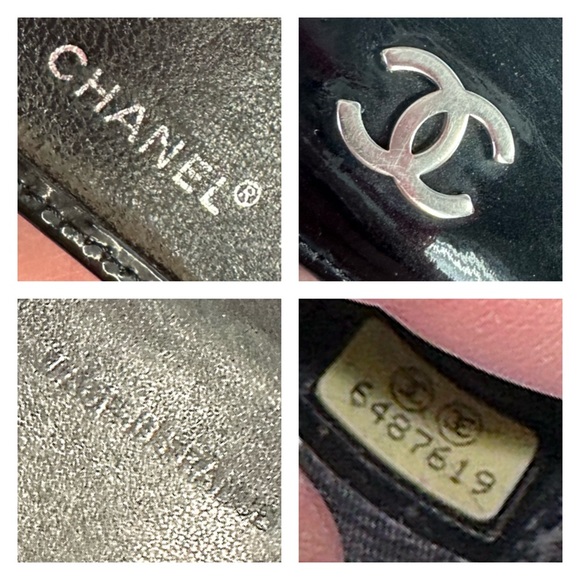 💯 CHANEL CC Black Patent Leather Wallet on Chain w/ auth cert - Picture 7 of 14